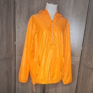 Ralph Lauren Bright Orange Pullover Bomber Windbreaker Large